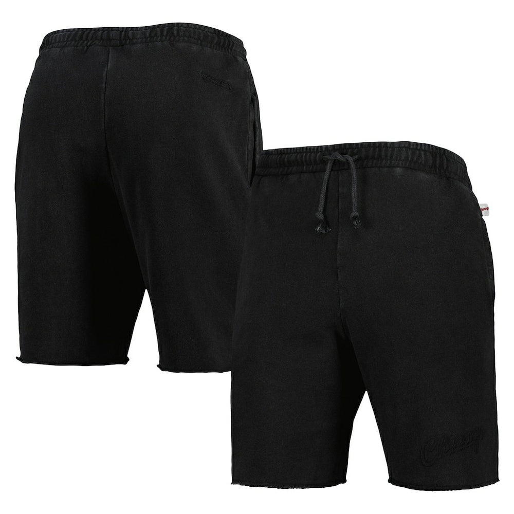 Chicago Bulls French Terry Tonal Fleece Shorts Black | Mitchell & Ness for sale