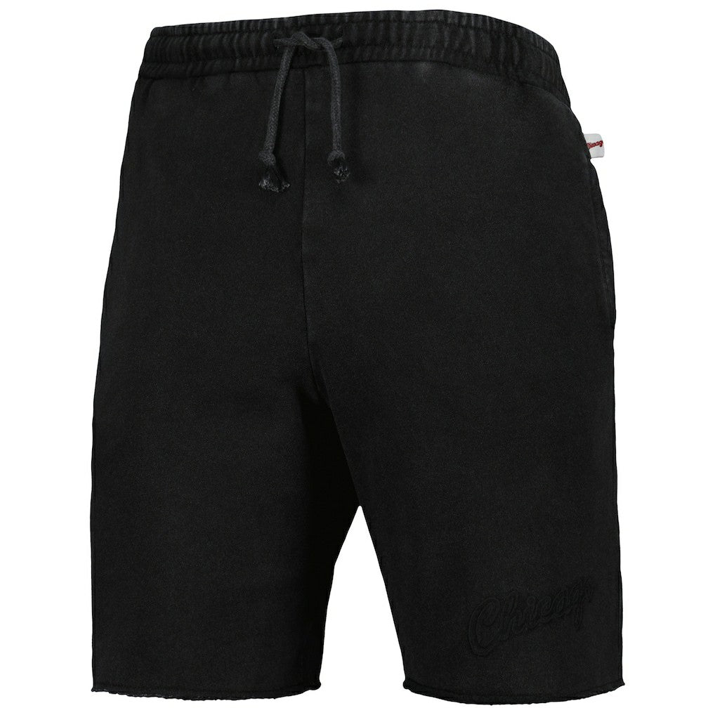 Chicago Bulls French Terry Tonal Fleece Shorts Black | Mitchell & Ness for sale