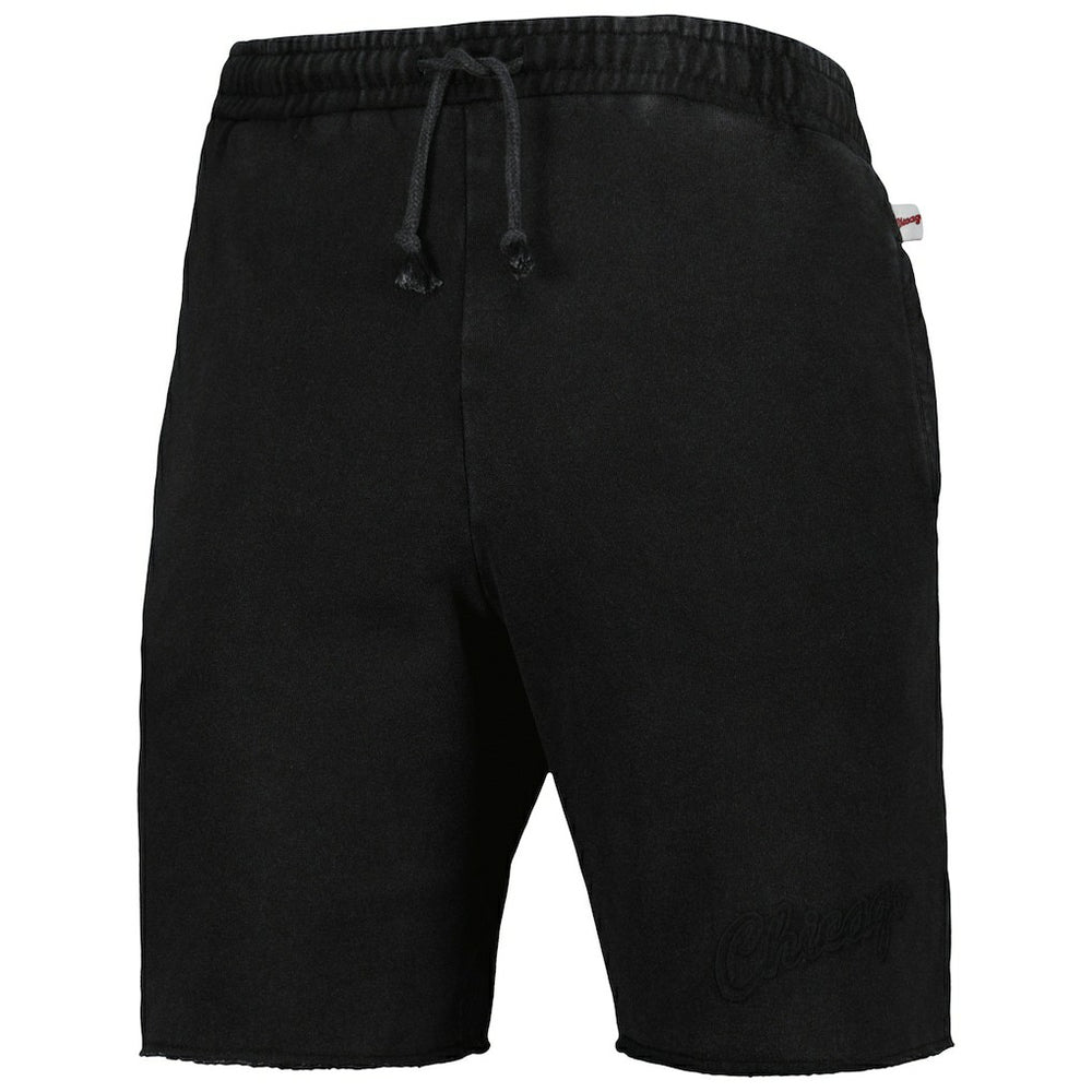 Chicago Bulls French Terry Tonal Fleece Shorts Black | Mitchell & Ness for sale