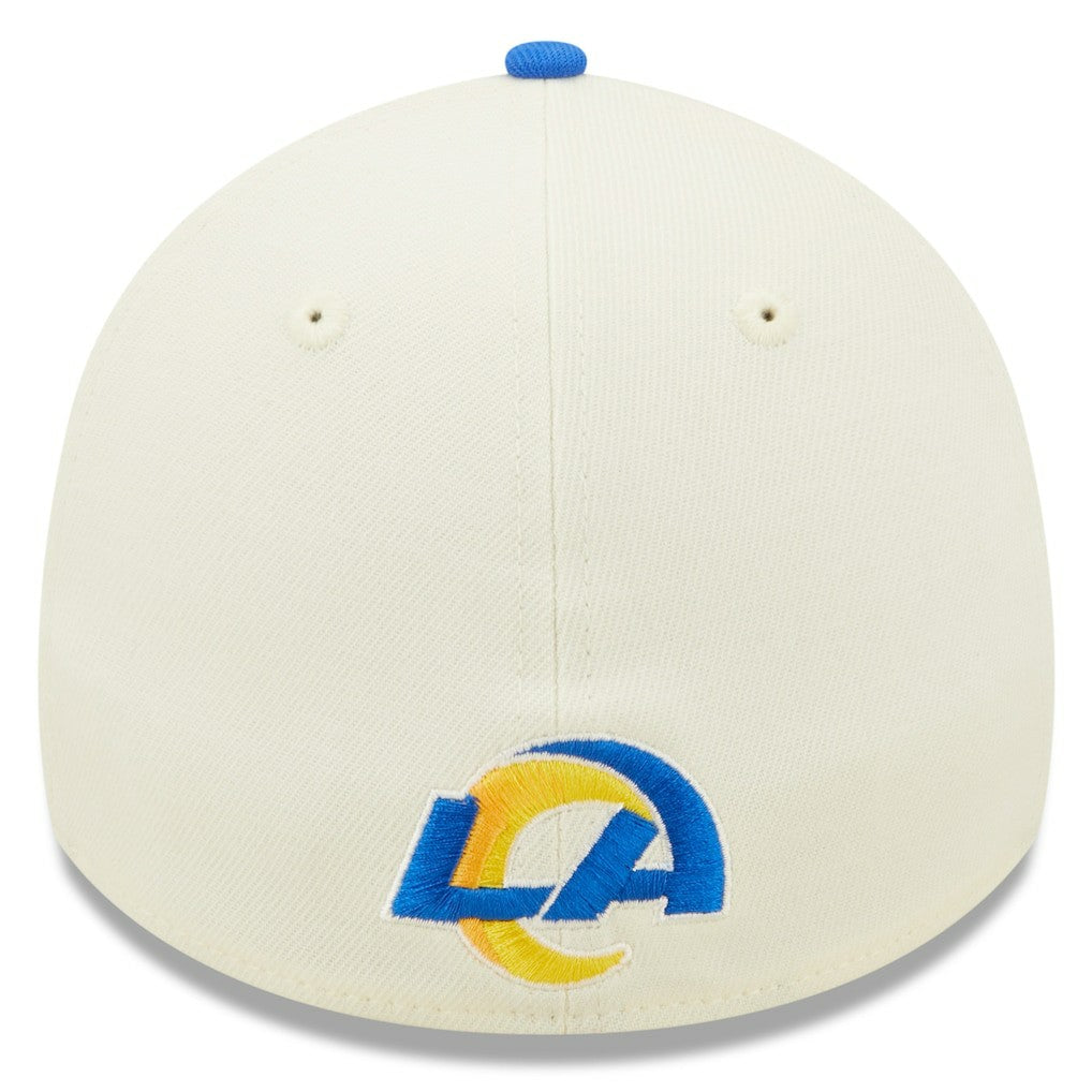 Los Angeles Rams New Era 2022 Sideline 39THIRTY 2-Tone Flex Hat Cream/Royal