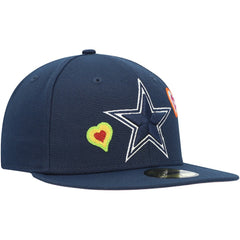 Dallas Cowboys New Era Chain Stitch Heart 59FIFTY Fitted Hat Navy