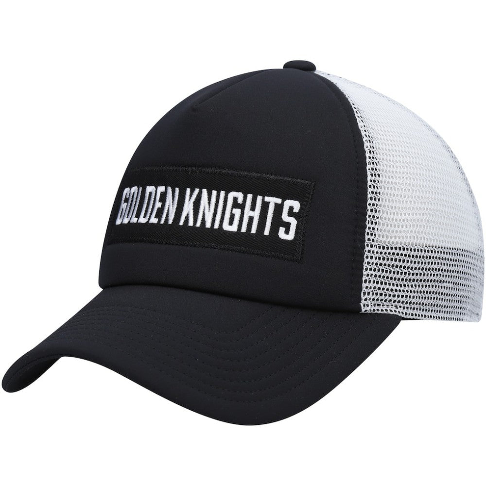 Vegas Golden Knights adidas Team Plate Trucker Snapback Hat - Black/White - NHL 4687145