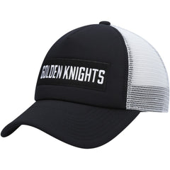 Vegas Golden Knights adidas Team Plate Trucker Snapback Hat - Black/White - NHL 4687145