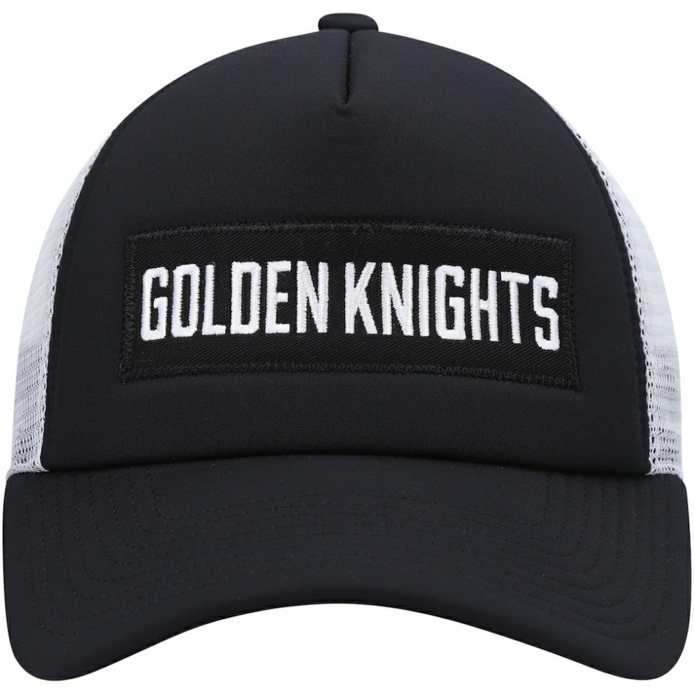 Vegas Golden Knights adidas Team Plate Trucker Snapback Hat - Black/White - NHL 4687145