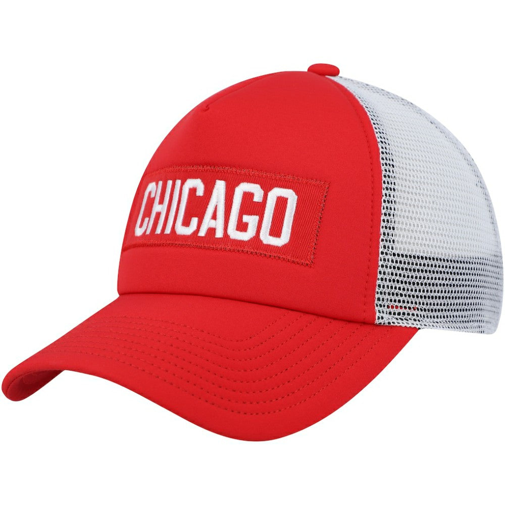 Chicago Blackhawks adidas Team Plate Trucker Snapback Hat - Red/White - NHL 4687158