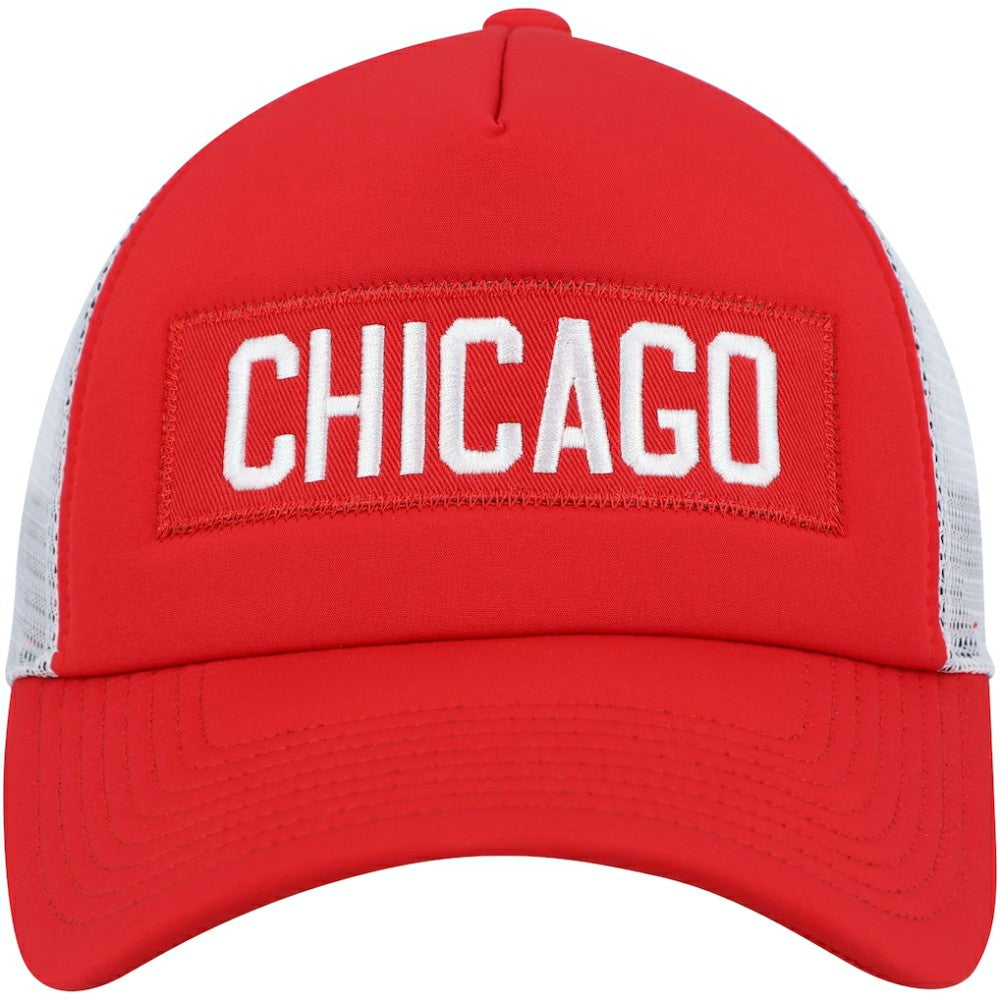 Chicago Blackhawks adidas Team Plate Trucker Snapback Hat - Red/White - NHL 4687158