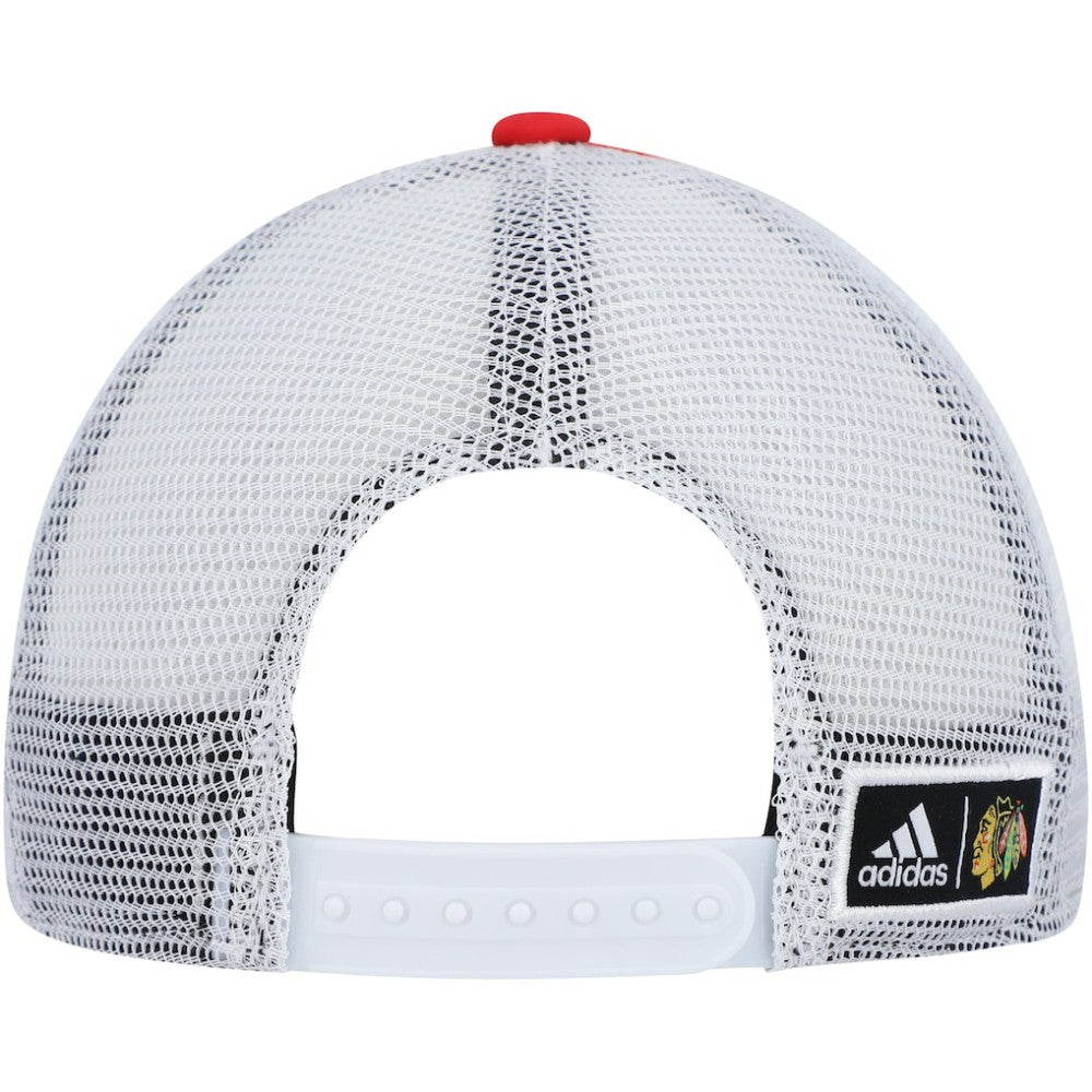 Chicago Blackhawks adidas Team Plate Trucker Snapback Hat - Red/White - NHL 4687158