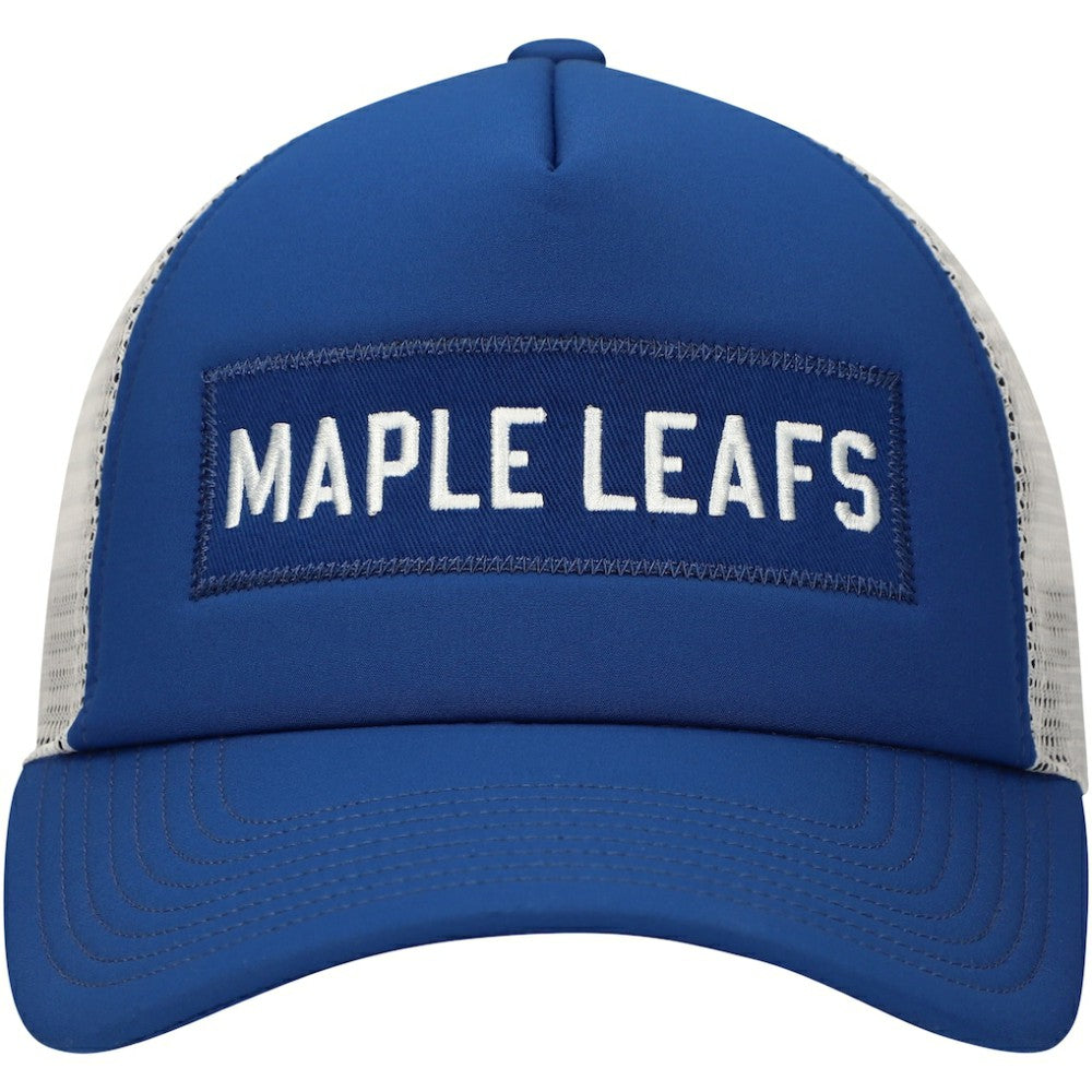 Toronto Maple Leafs adidas Team Plate Trucker Snapback Hat - Blue/White - NHL 4687172