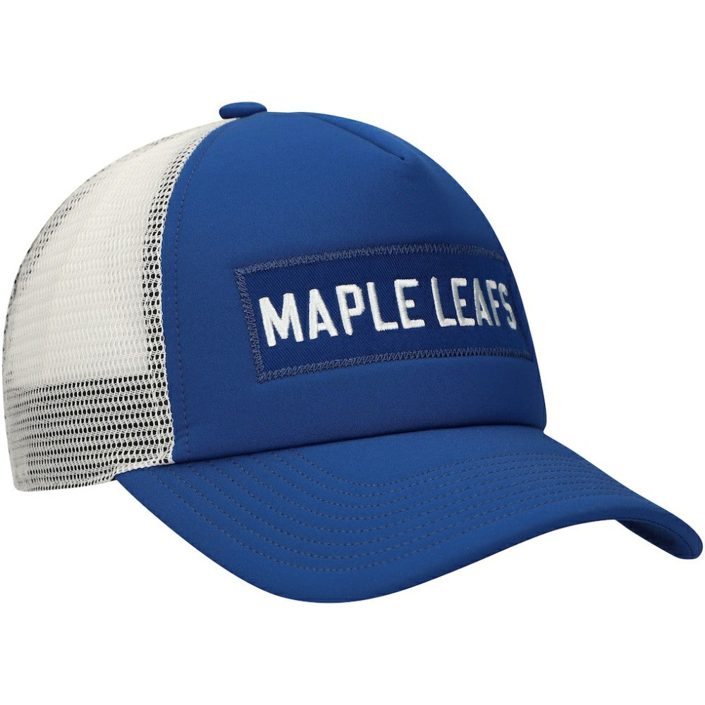 Toronto Maple Leafs adidas Team Plate Trucker Snapback Hat - Blue/White - NHL 4687172