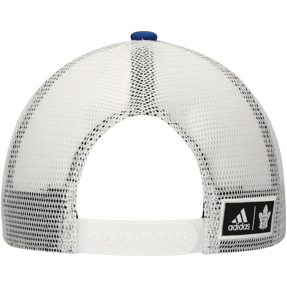 Toronto Maple Leafs adidas Team Plate Trucker Snapback Hat - Blue/White - NHL 4687172