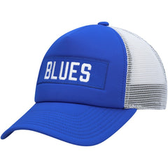 St. Louis Blues adidas Team Plate Trucker Snapback Hat - Blue/White - NHL 4687174