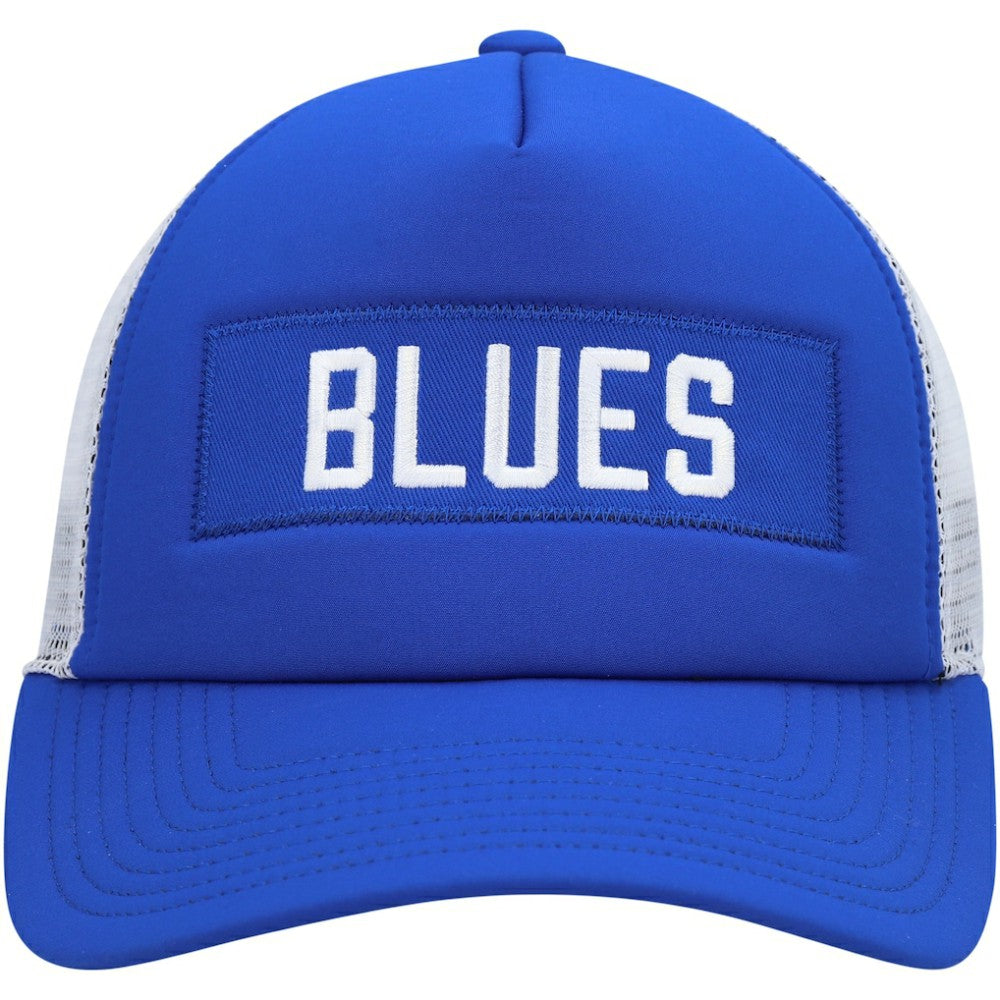 St. Louis Blues adidas Team Plate Trucker Snapback Hat - Blue/White - NHL 4687174