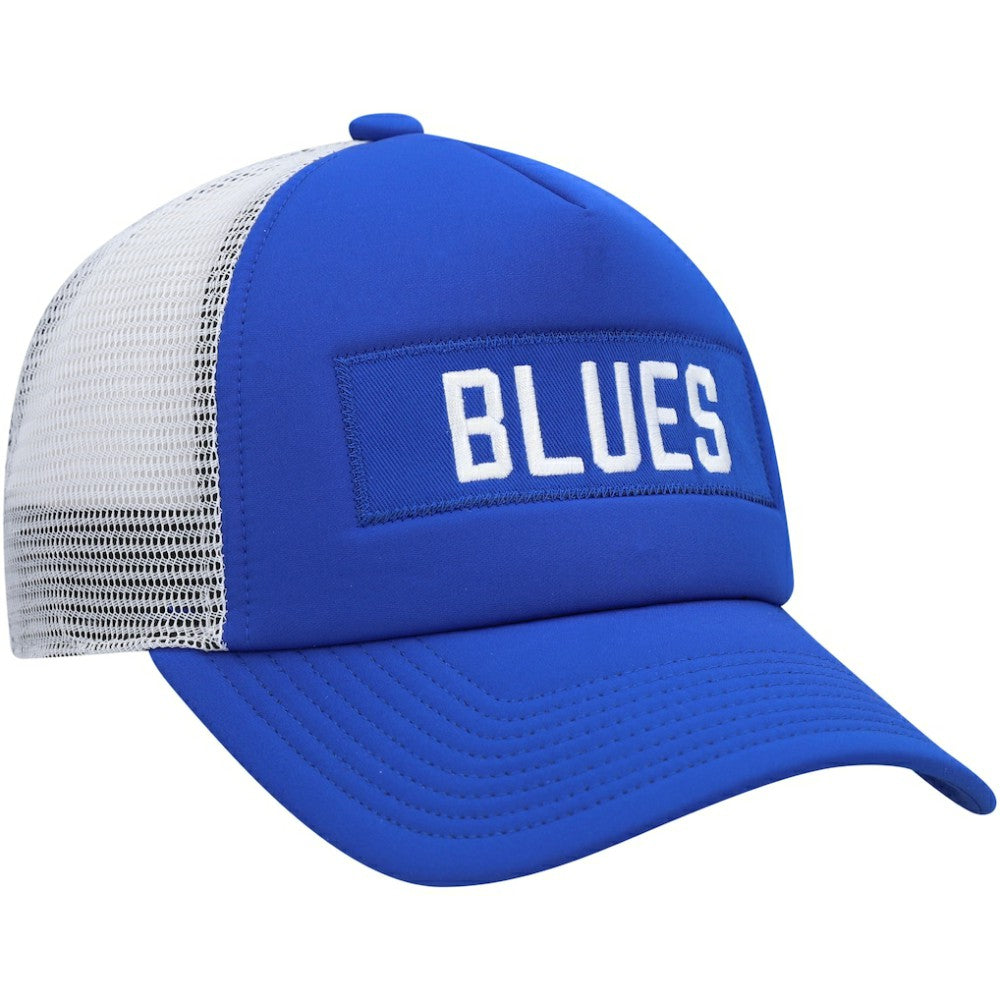 St. Louis Blues adidas Team Plate Trucker Snapback Hat - Blue/White - NHL 4687174