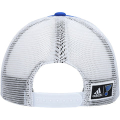 St. Louis Blues adidas Team Plate Trucker Snapback Hat - Blue/White - NHL 4687174