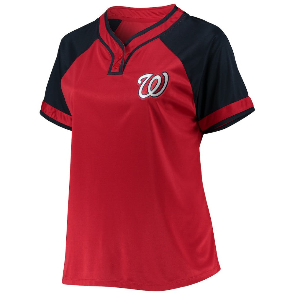 Washington Nationals Women's Plus Size Raglan T-Shirt - Red - MLB Online
