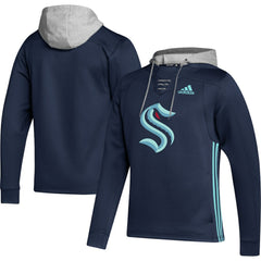 Seattle Kraken adidas Skate Lace Primeblue Team Pullover Hoodie - Deep Sea Blue - NHL 4691244