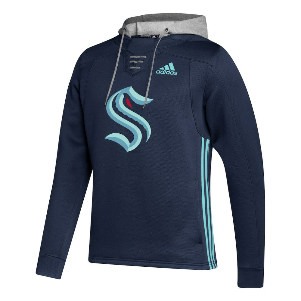 Seattle Kraken adidas Skate Lace Primeblue Team Pullover Hoodie - Deep Sea Blue - NHL 4691244