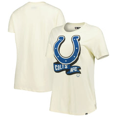 Indianapolis Colts New Era Women's Chrome Sideline T-Shirt Cream