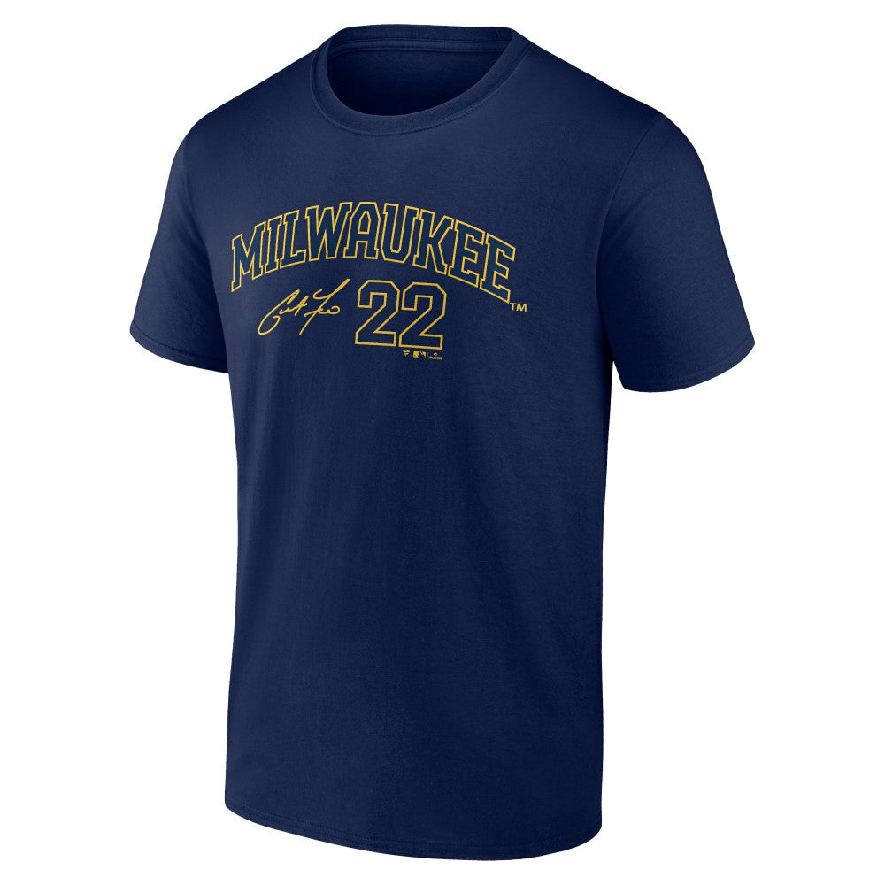 Christian Yelich Milwaukee Brewers Fanatics Player Name & Number T-Shirt - Navy - Fanatics Lifestyle