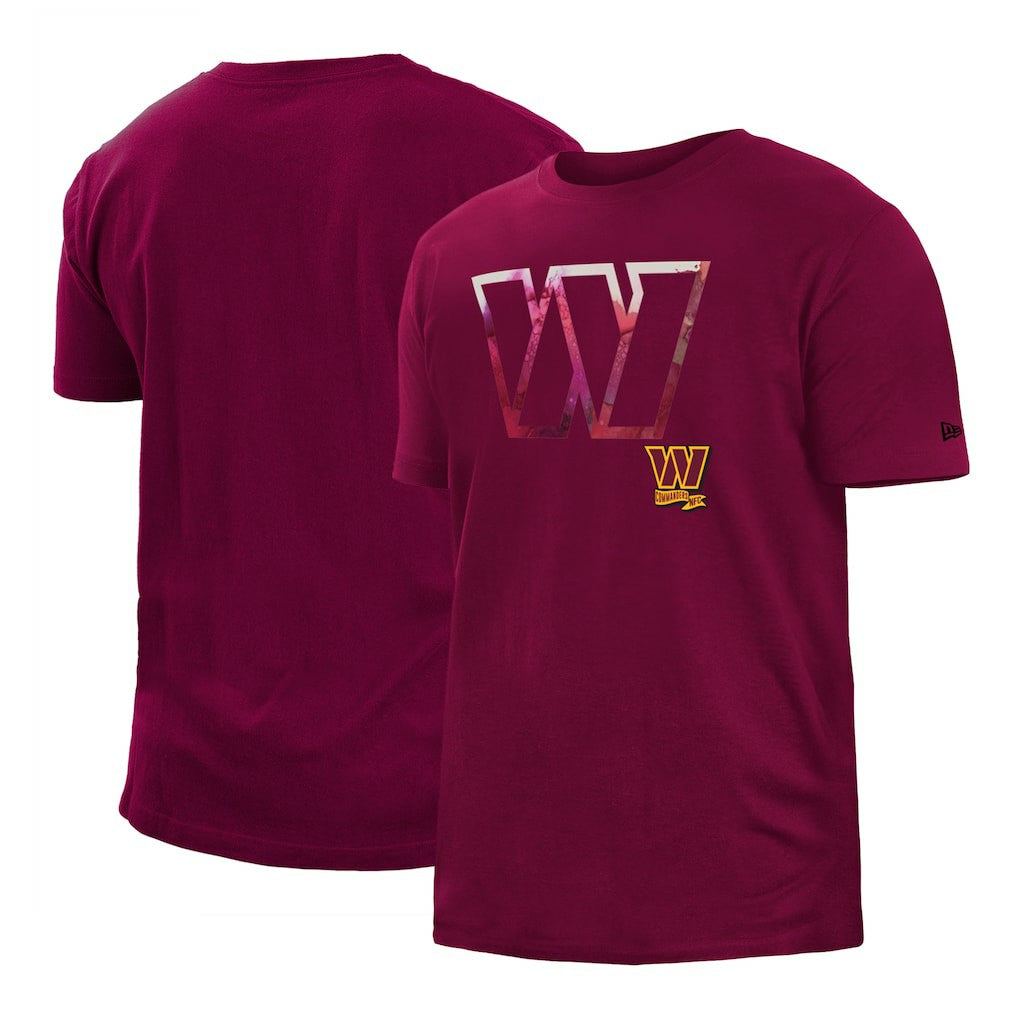 Washington Commanders New Era 2022 Sideline Ink Dye T-Shirt Burgundy