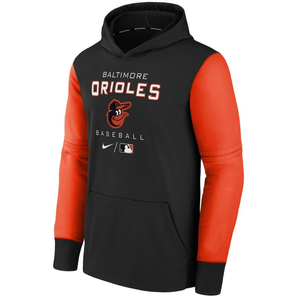 Baltimore Orioles Nike Youth Authentic Collection Performance Pullover Hoodie - Black/Orange - Nike Lifestyle