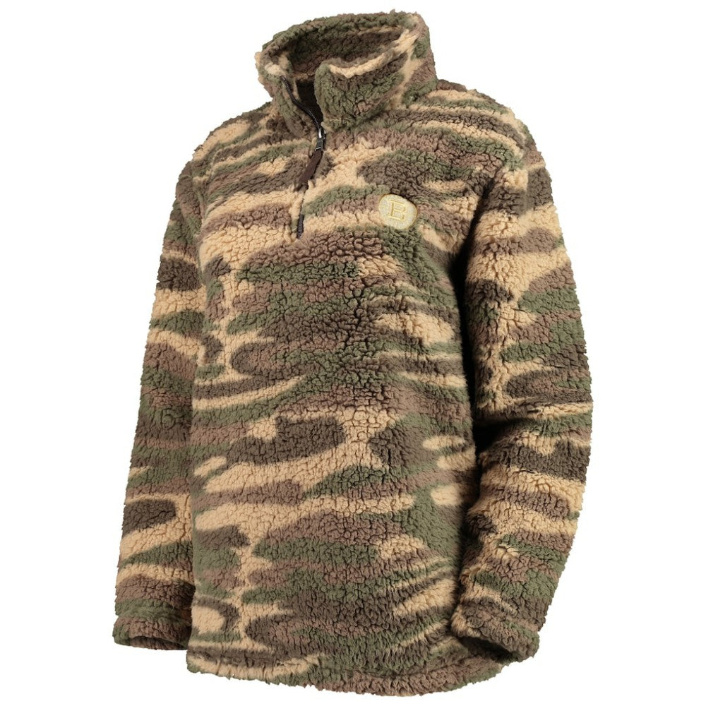 Boston Bruins G-III Sports by Carl Banks Women's Sherpa Quarter-Zip Jacket - Camo - NHL 4692598