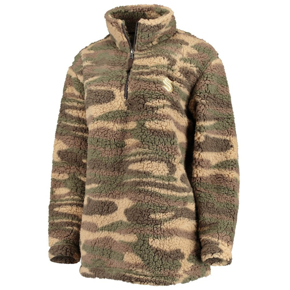 Seattle Kraken G-III Sports by Carl Banks Women's Sherpa Quarter-Zip Jacket - Camo - NHL 4692602