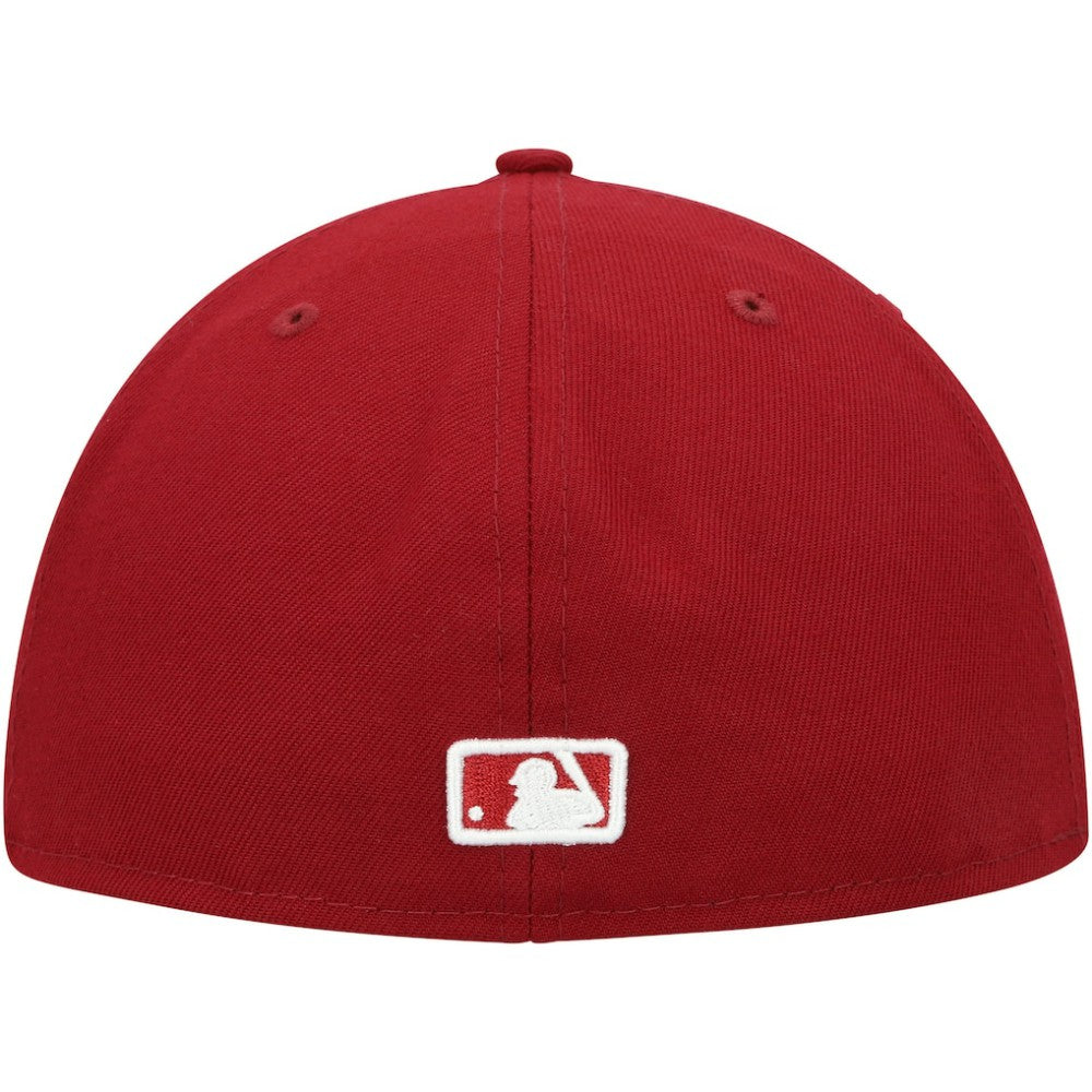 Tampa Bay Rays New Era White Logo 59FIFTY Fitted Hat - Cardinal - New Era Lifestyle