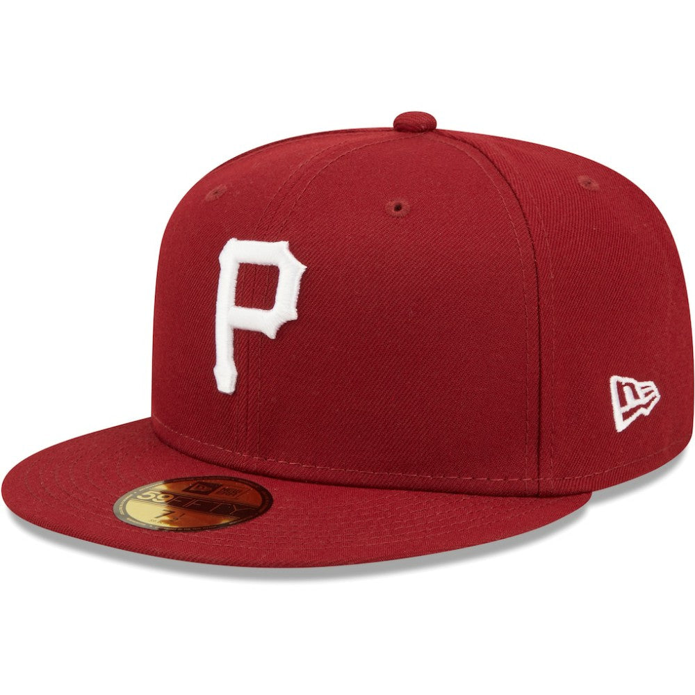 Pittsburgh Pirates New Era White Logo 59FIFTY Fitted Hat - Cardinal - New Era Discount