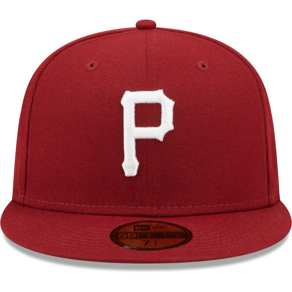 Pittsburgh Pirates New Era White Logo 59FIFTY Fitted Hat - Cardinal - New Era Discount