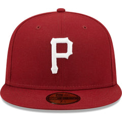Pittsburgh Pirates New Era White Logo 59FIFTY Fitted Hat - Cardinal - New Era Discount