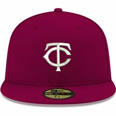 Minnesota Twins New Era White Logo 59FIFTY Fitted Hat - Cardinal - New Era Lifestyle