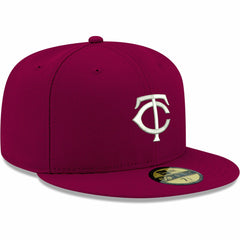 Minnesota Twins New Era White Logo 59FIFTY Fitted Hat - Cardinal - New Era Lifestyle
