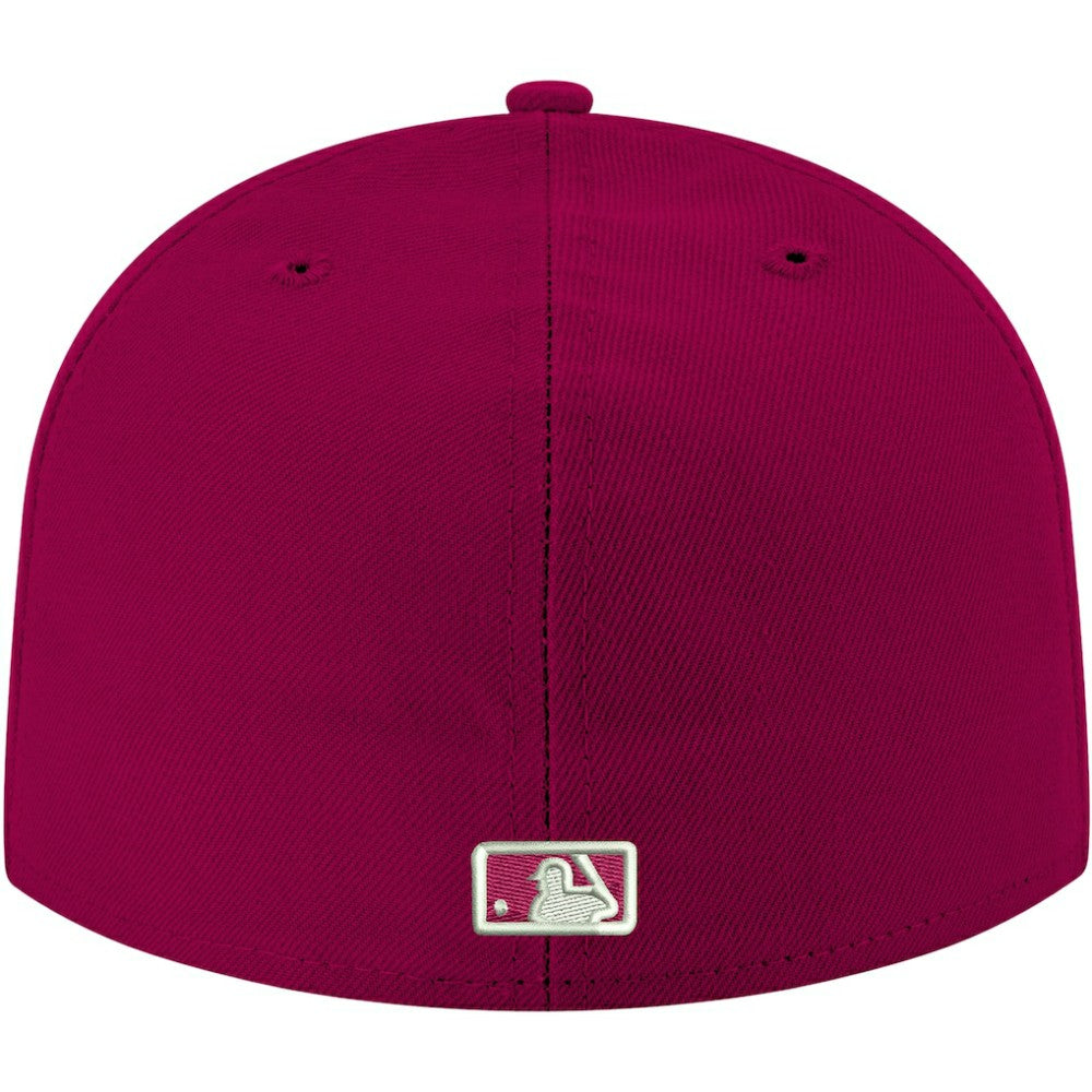 Washington Nationals New Era White Logo 59FIFTY Fitted Hat - Cardinal - New Era Online