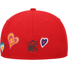 Tampa Bay Buccaneers New Era Chain Stitch Heart 59FIFTY Fitted Hat Scarlet
