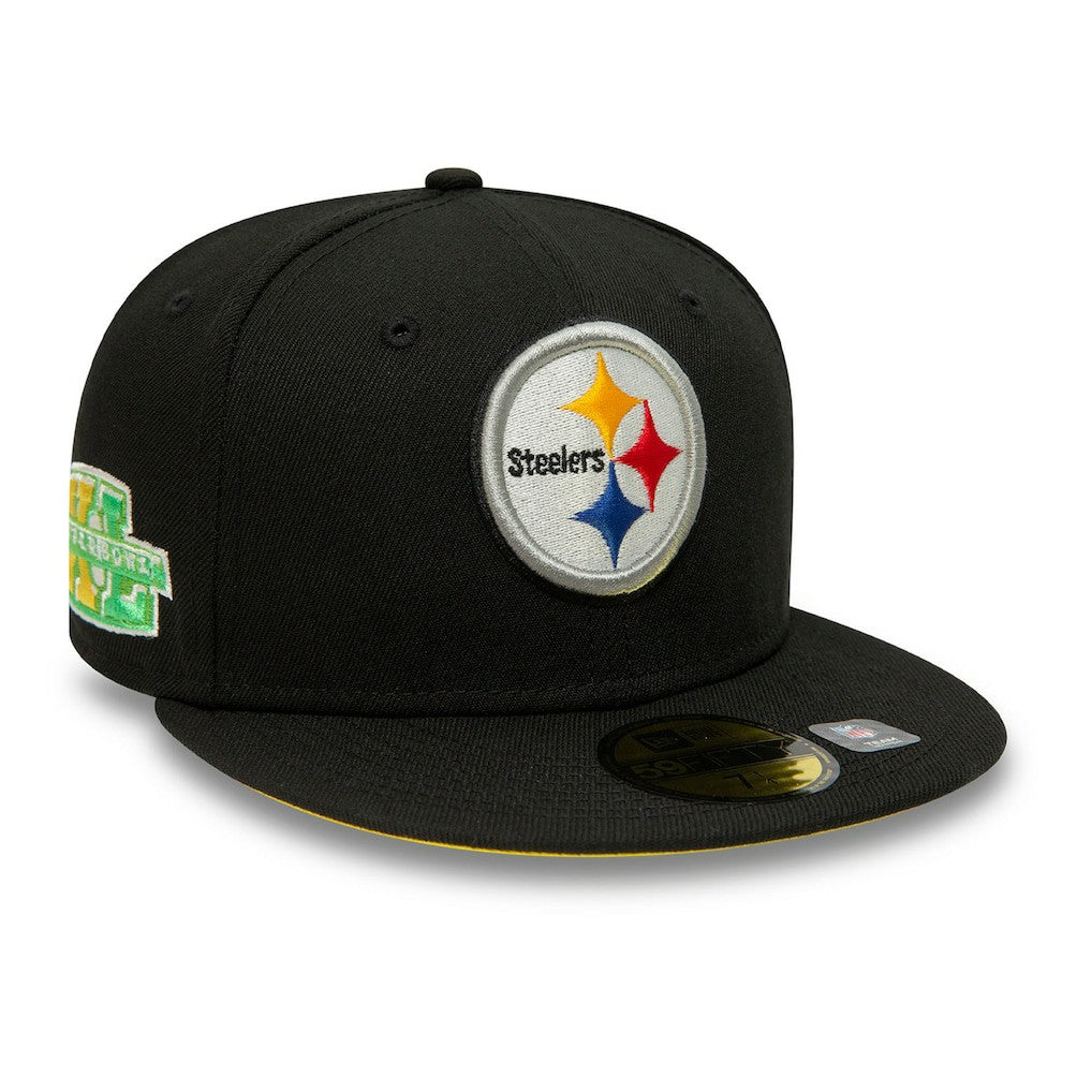Pittsburgh Steelers New Era Super Bowl XL Citrus Pop 59FIFTY Fitted Hat Black