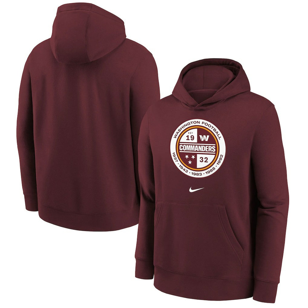 Nike Washington Commanders Youth Alternate Logo Pullover Hoodie Burgundy