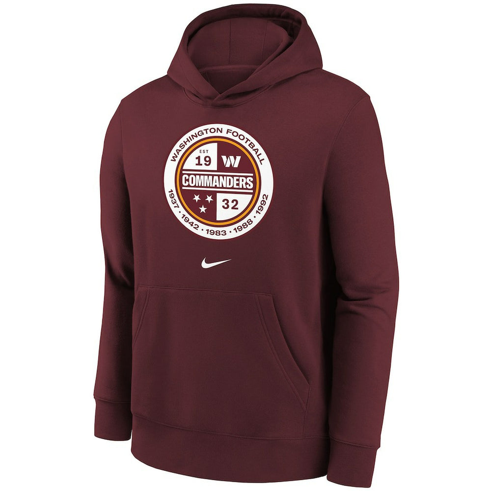 Nike Washington Commanders Youth Alternate Logo Pullover Hoodie Burgundy
