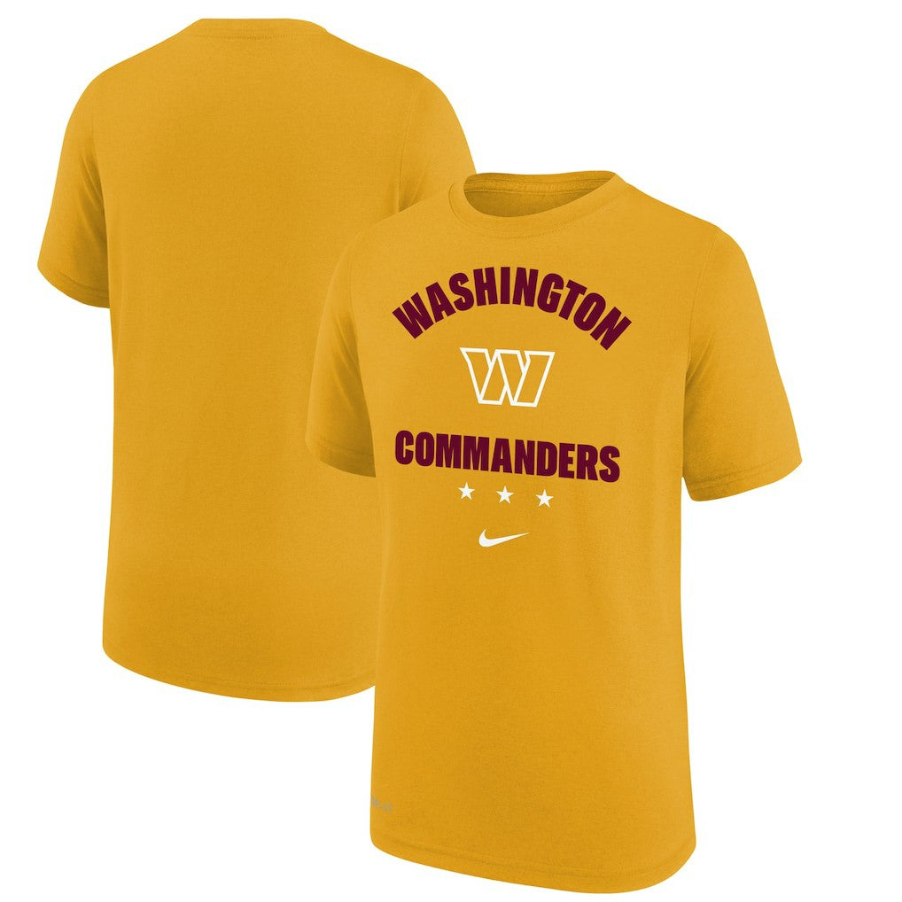 Nike Washington Commanders Youth Team Athletic Performance T-Shirt Gold
