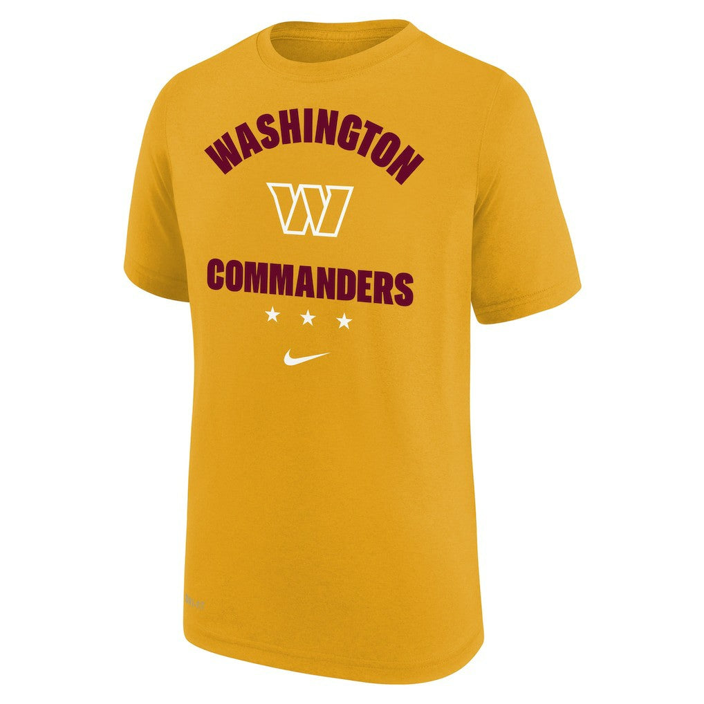 Nike Washington Commanders Youth Team Athletic Performance T-Shirt Gold