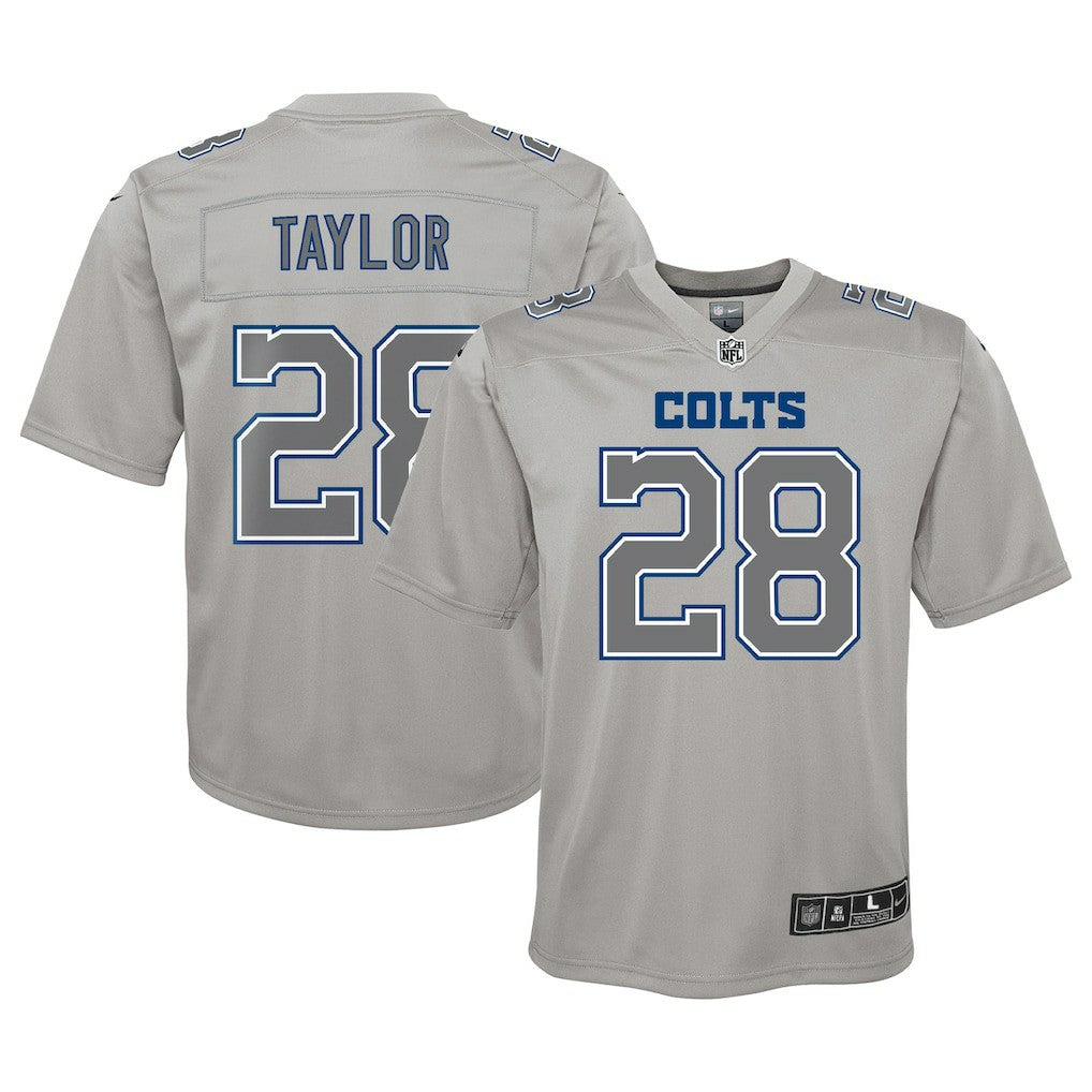 Nike Jonathan Taylor Indianapolis Colts Youth Atmosphere Game Jersey Gray