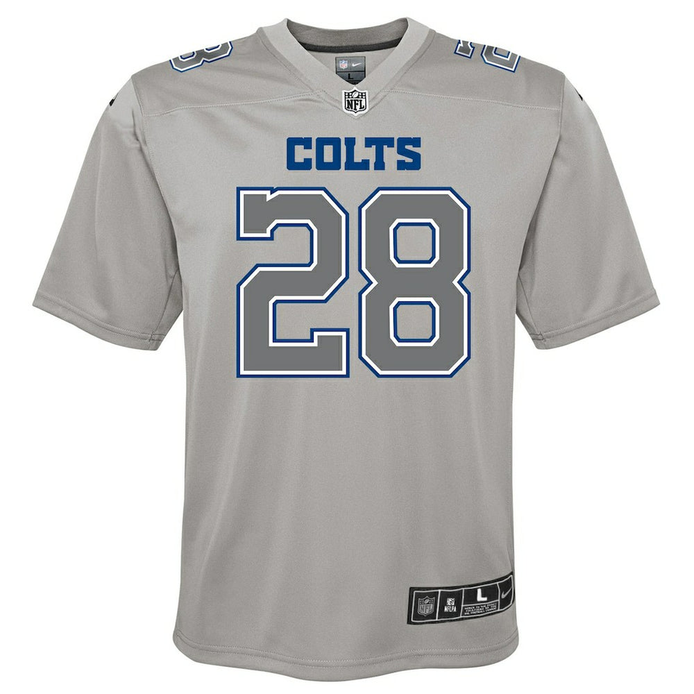 Nike Jonathan Taylor Indianapolis Colts Youth Atmosphere Game Jersey Gray