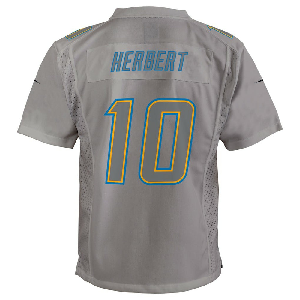 Nike Justin Herbert Los Angeles Chargers Youth Atmosphere Game Jersey Gray