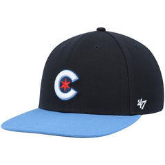 Chicago Cubs '47 2021 City Connect Captain Snapback Hat - Navy - 47 brand on Sale