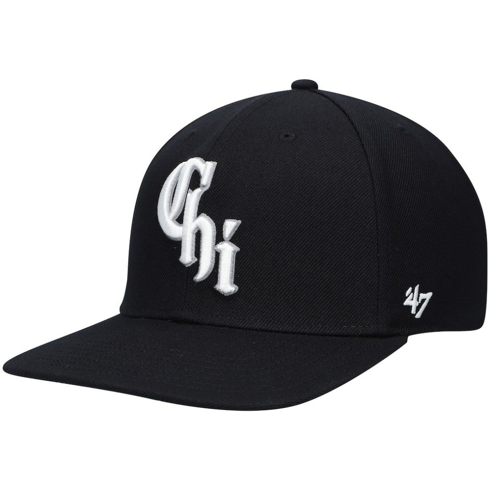 Chicago White Sox '47 2021 City Connect Captain Snapback Hat - Black - 47 brand Lifestyle