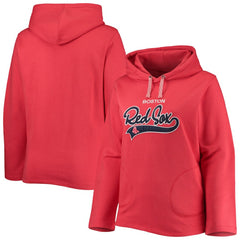 Boston Red Sox Soft as a Grape Women's Plus Size Side Split Pullover Hoodie - Red - MLB Sale