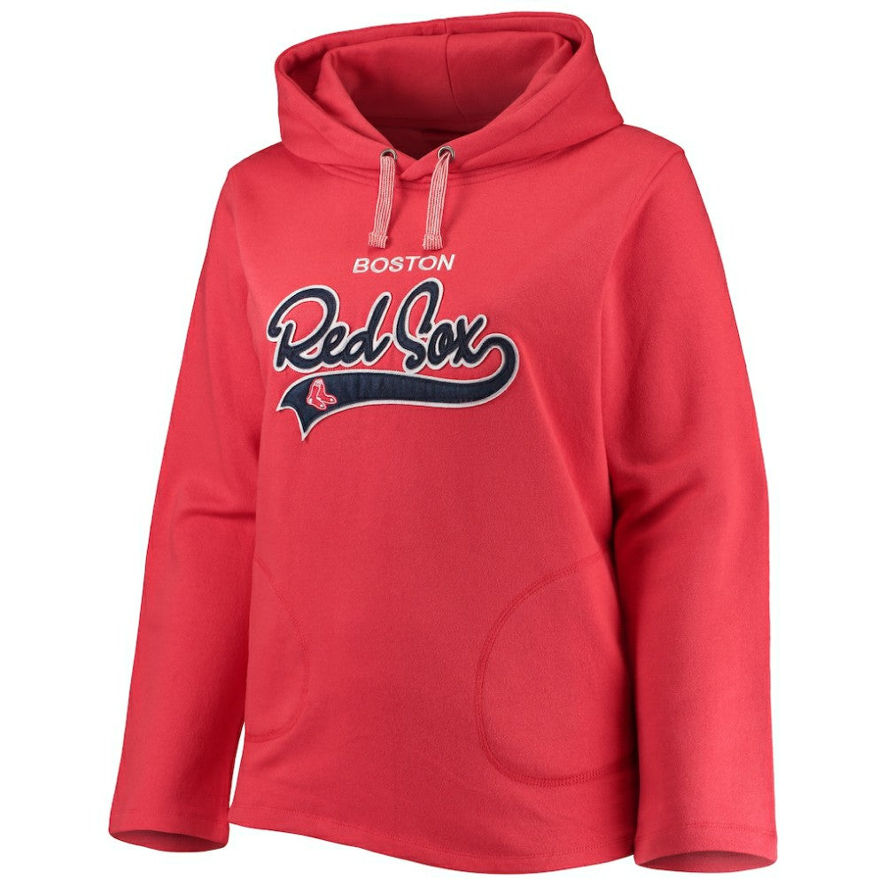 Boston Red Sox Soft as a Grape Women's Plus Size Side Split Pullover Hoodie - Red - MLB Sale