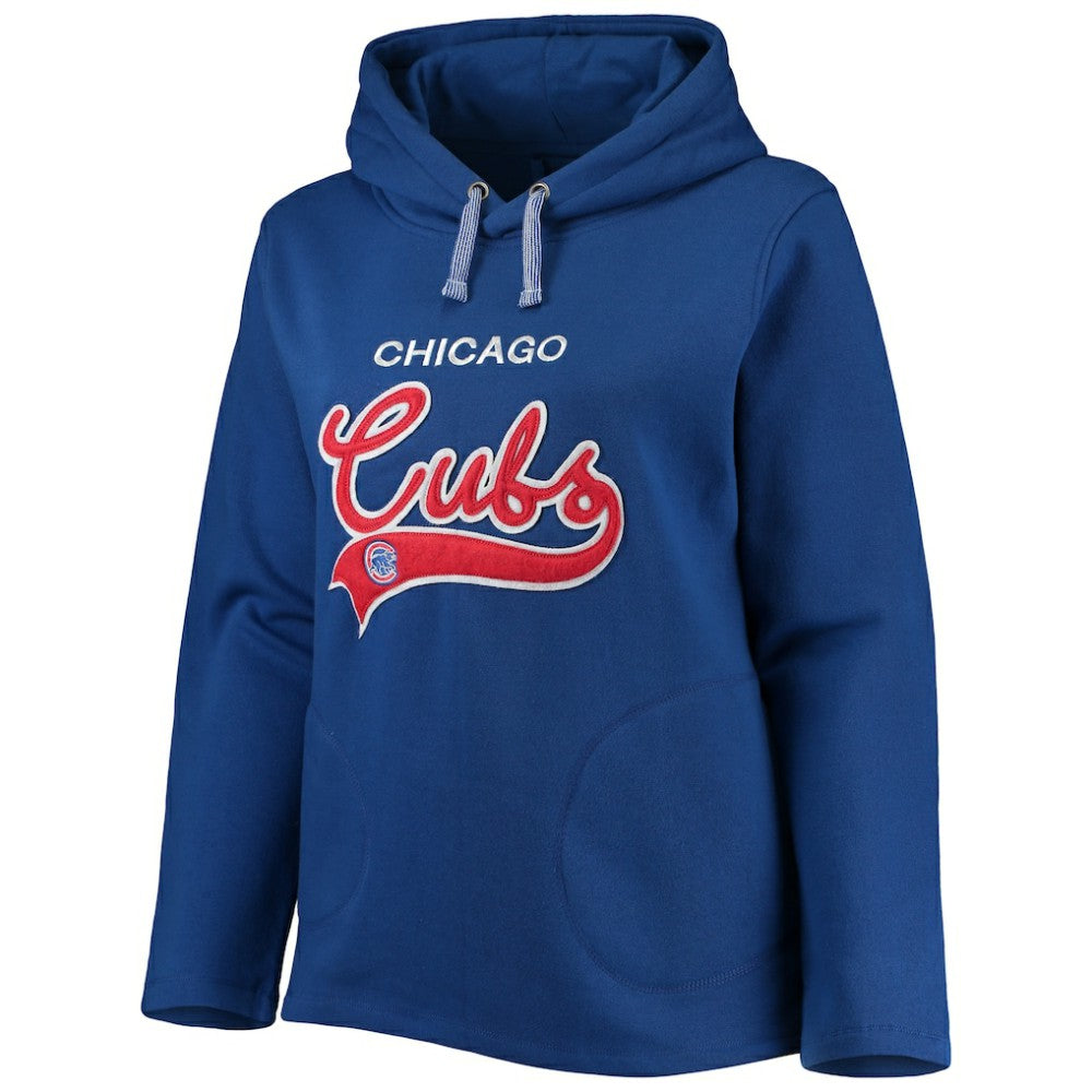 Chicago Cubs Soft as a Grape Women's Plus Size Side Split Pullover Hoodie - Royal - MLB Online