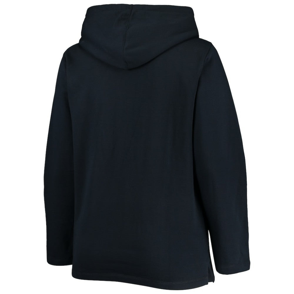 Detroit Tigers Soft as a Grape Women's Plus Size Side Split Pullover Hoodie - Navy - MLB Sale