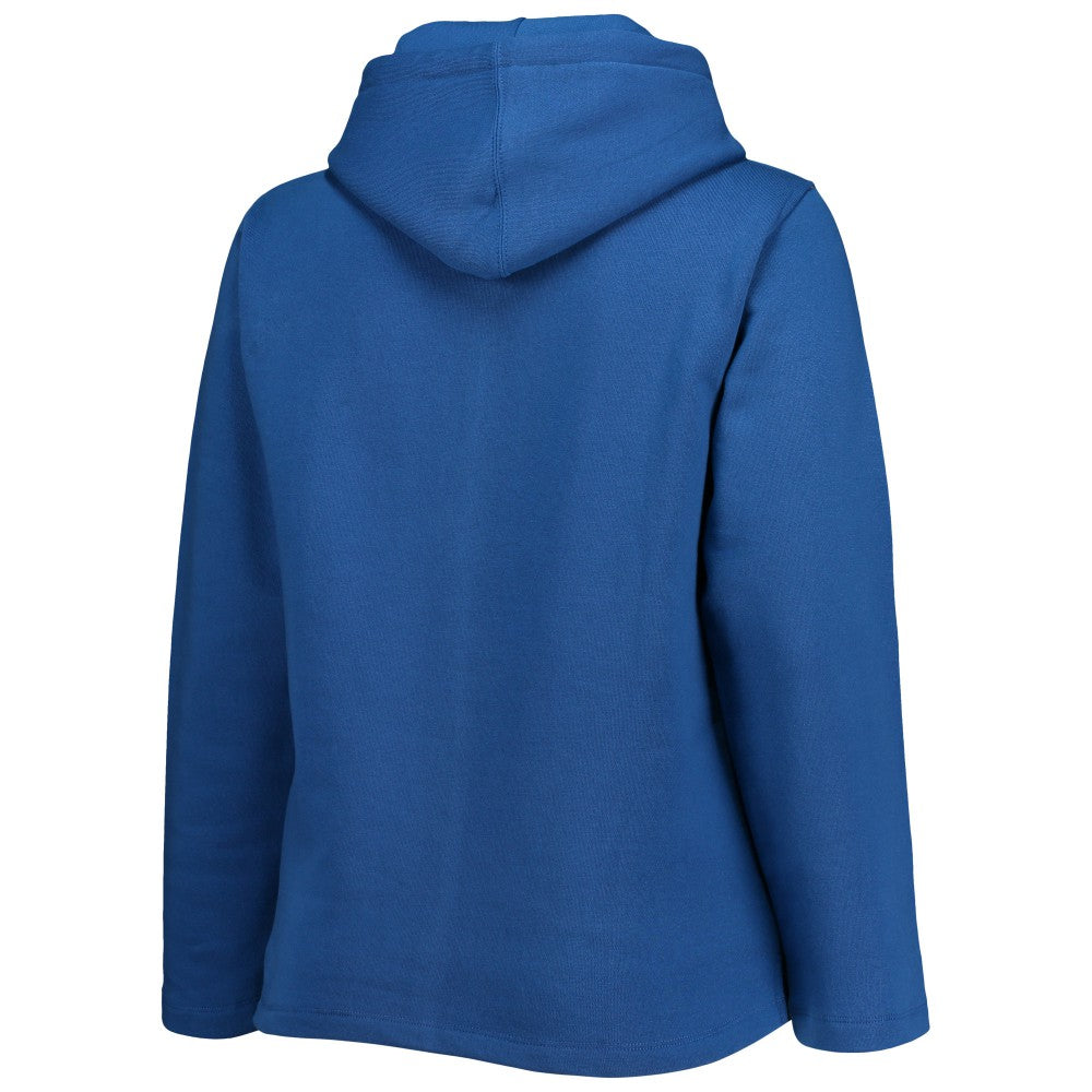 Kansas City Royals Soft as a Grape Women's Plus Size Side Split Pullover Hoodie - Royal - MLB Discount